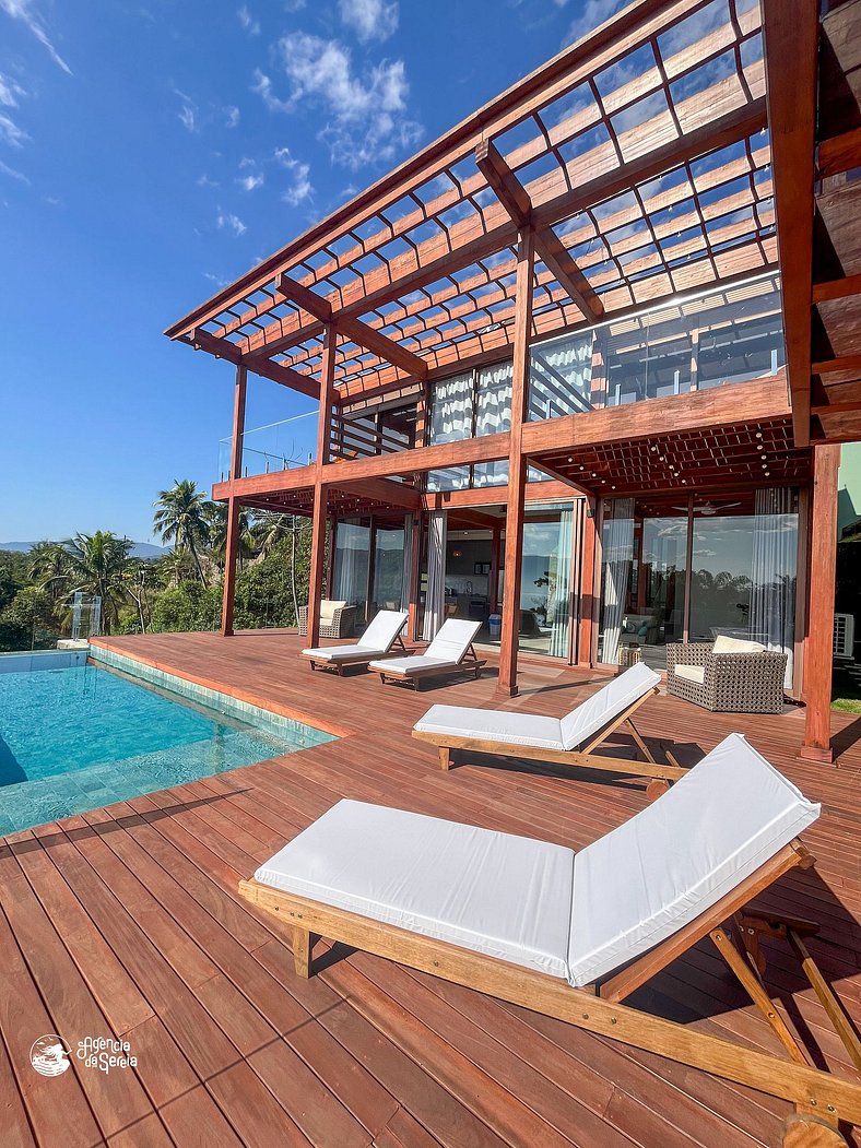 Casa moderna com vista mar panorâmica em Ilhabela